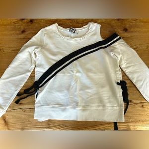 Pam&Gela White Black Patterned Sweatshirt